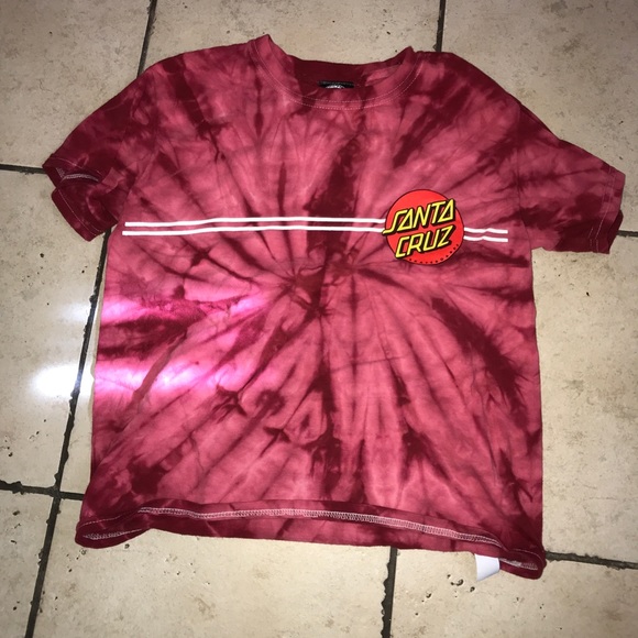 red tie dye santa cruz shirt